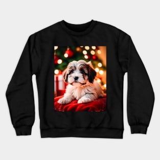 Cute Havanese Puppy Dog Christmas Crewneck Sweatshirt